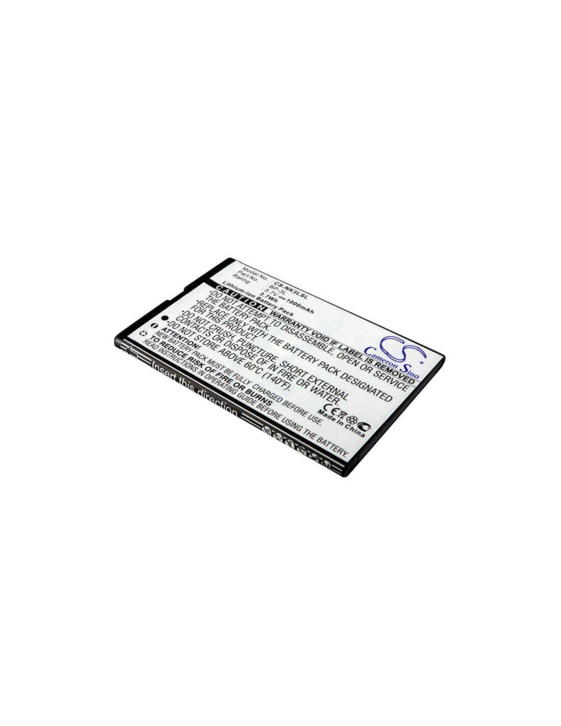 Battery for Nokia 303, 603, Lumia 710 3.7V, 1000mAh - 3.70Wh