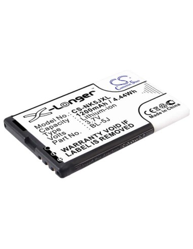 Battery for Nokia 5800, 5800T, 5800 XpressMusic 3.7V, 1350mAh - 5.00Wh