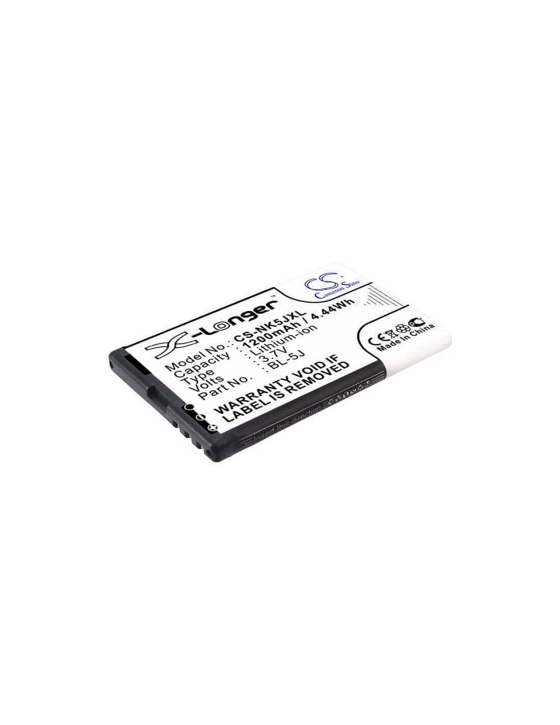 Battery for Nokia 5800, 5800T, 5800 XpressMusic 3.7V, 1350mAh - 5.00Wh