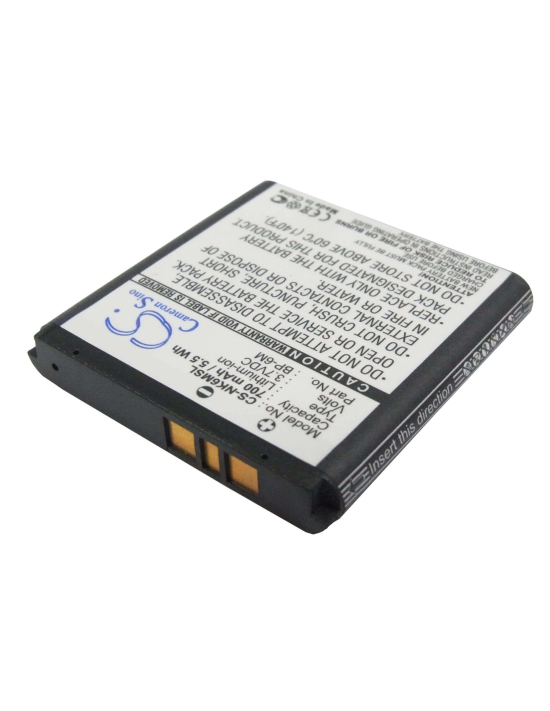 Battery for Nokia 3250, 6280, 9300i 3.7V, 700mAh - 2.59Wh