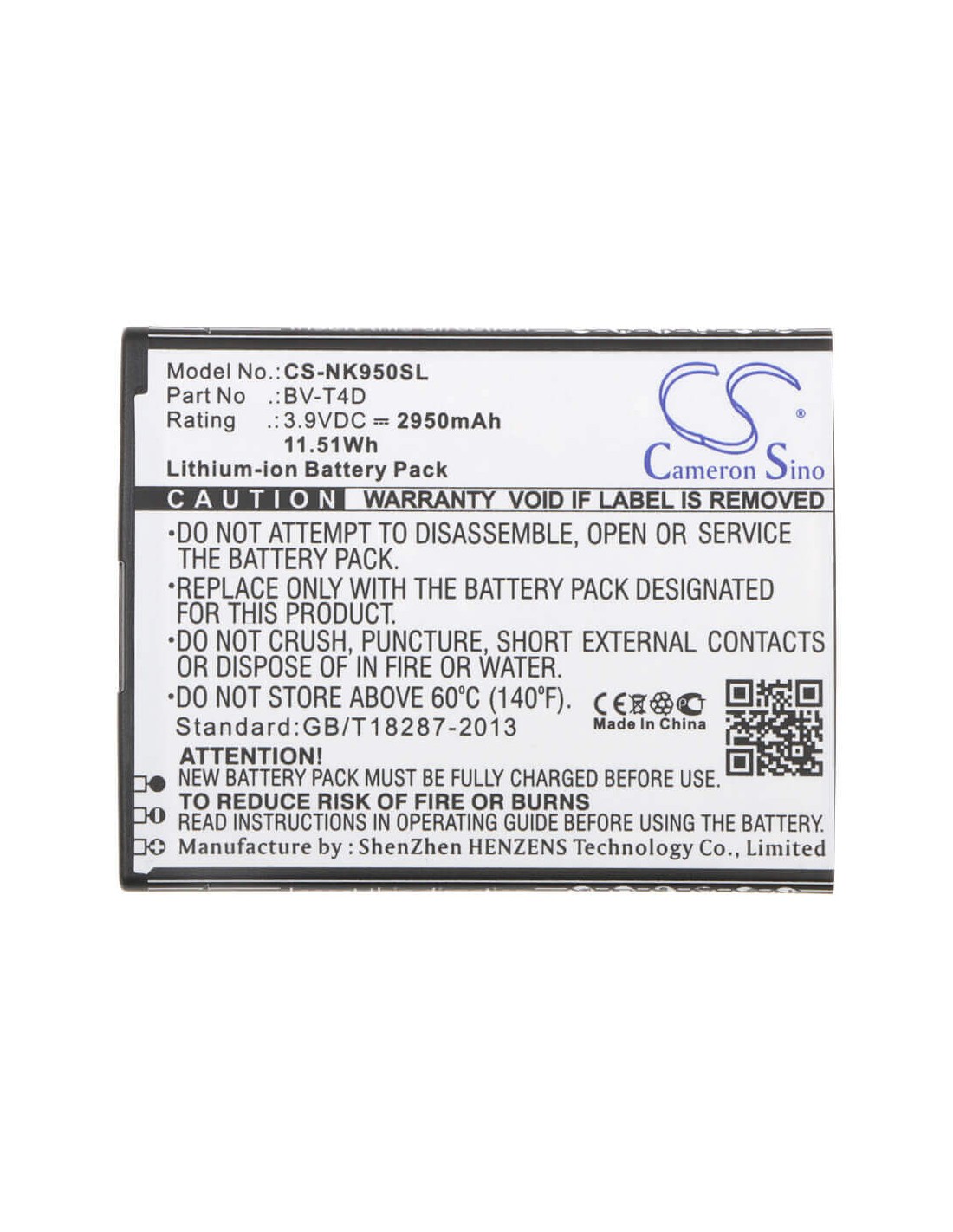 Battery for Nokia Lumia 950 XL, Lumia 950 XL Dual SIM, Cityman 3.9V, 2950mAh - 11.51Wh