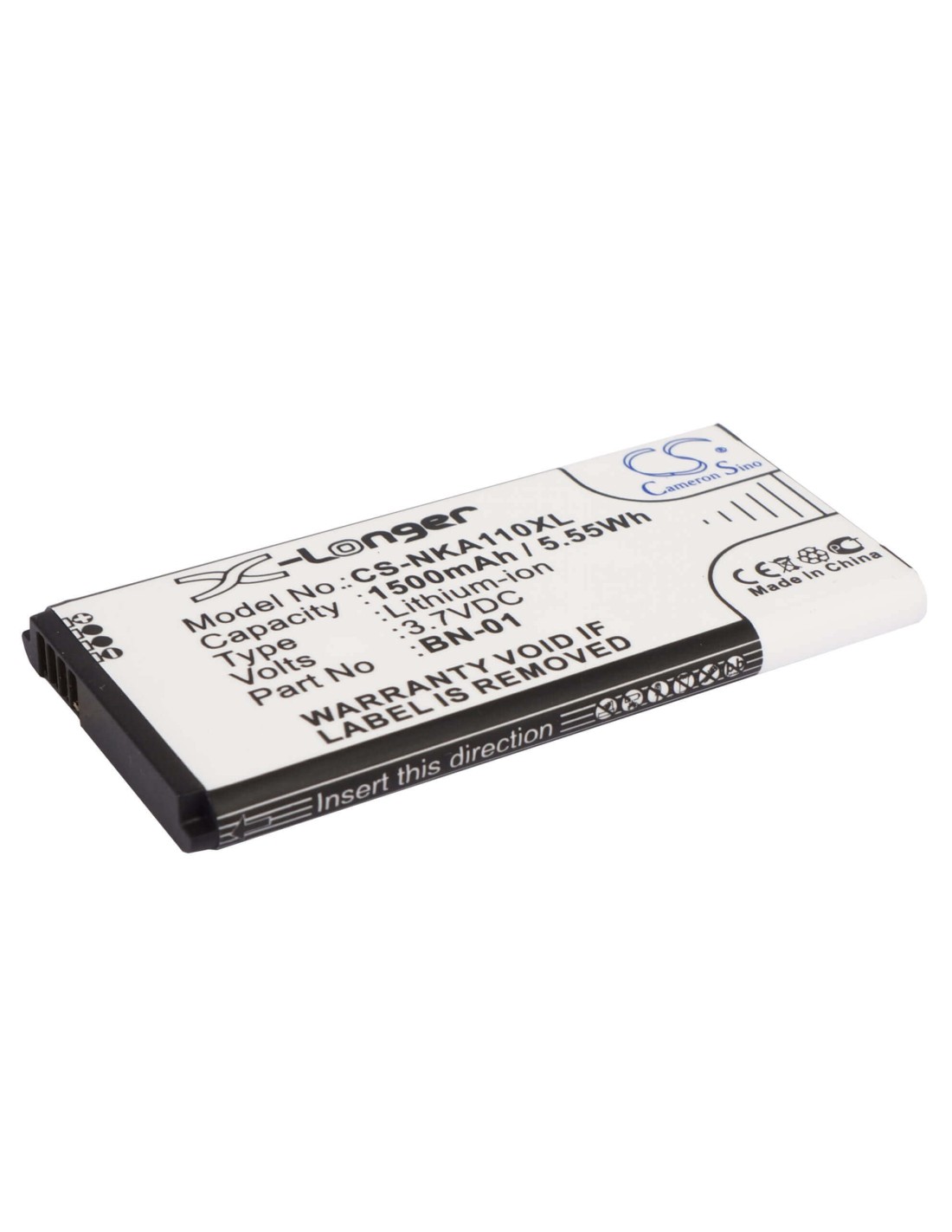 Battery for Nokia X, X+, A110 3.7V, 1500mAh - 5.55Wh