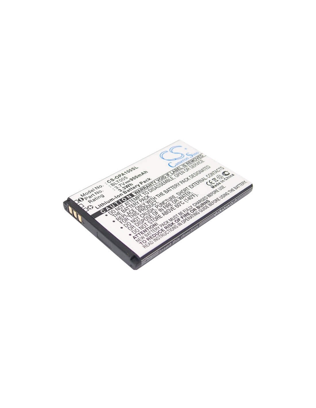 Battery for OPPO A100, A520, A125 3.7V, 900mAh - 3.33Wh