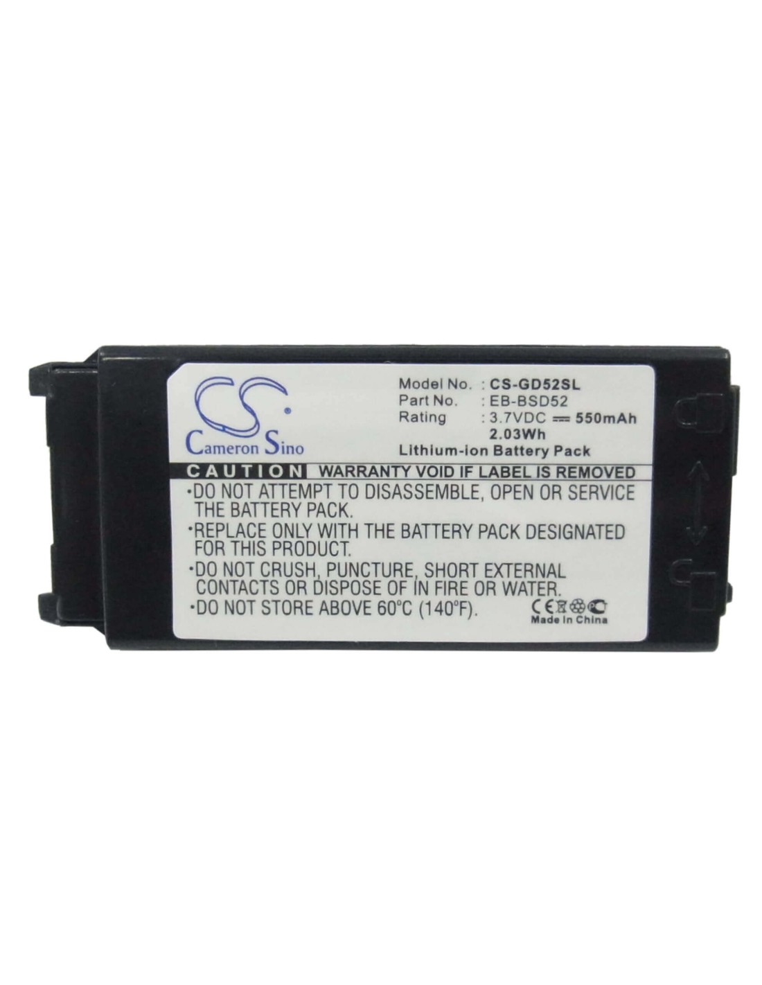 Battery for Panasonic GD52 3.7V, 550mAh - 2.04Wh