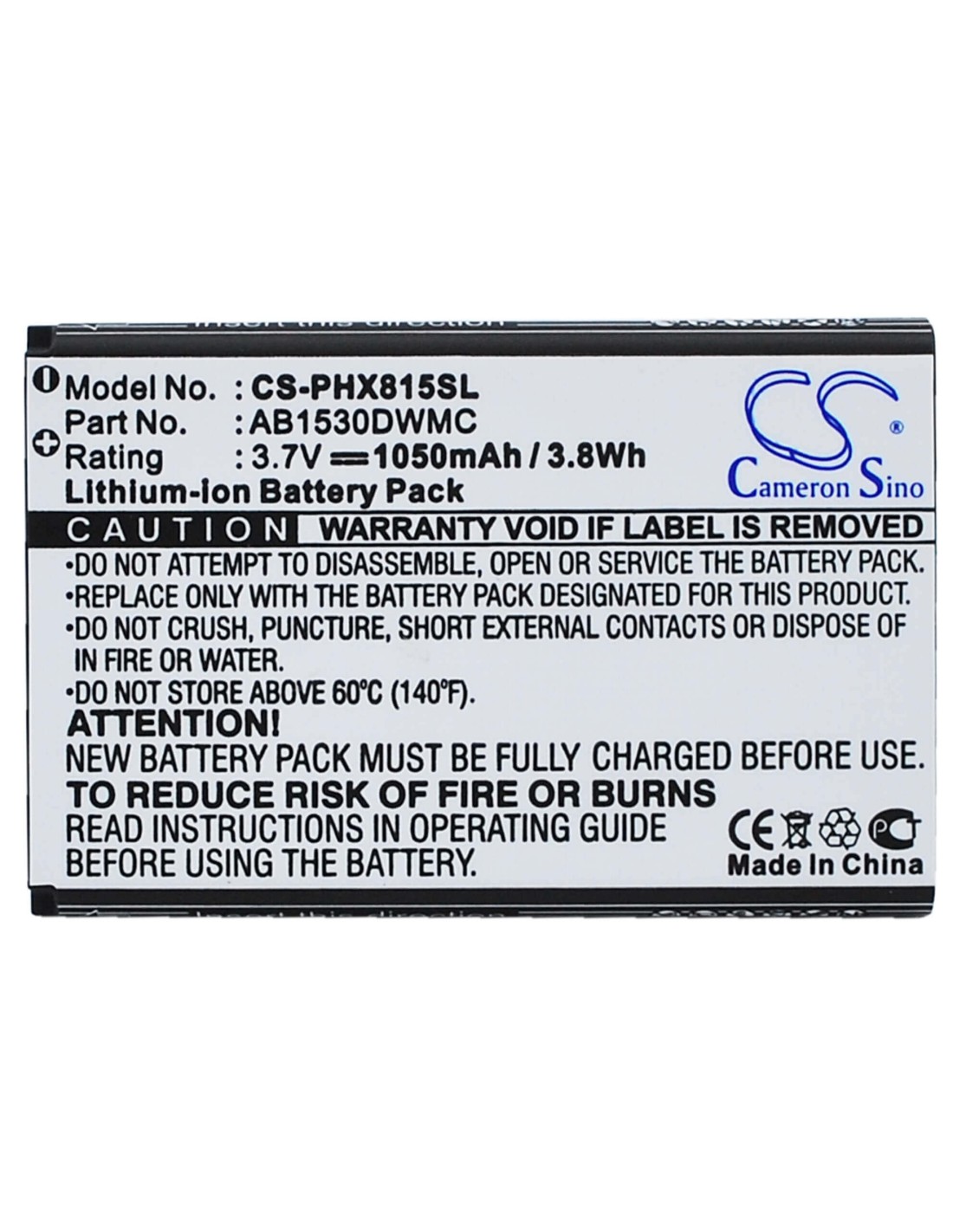 Battery for I-Mobile I858 3.7V, 1050mAh - 3.89Wh