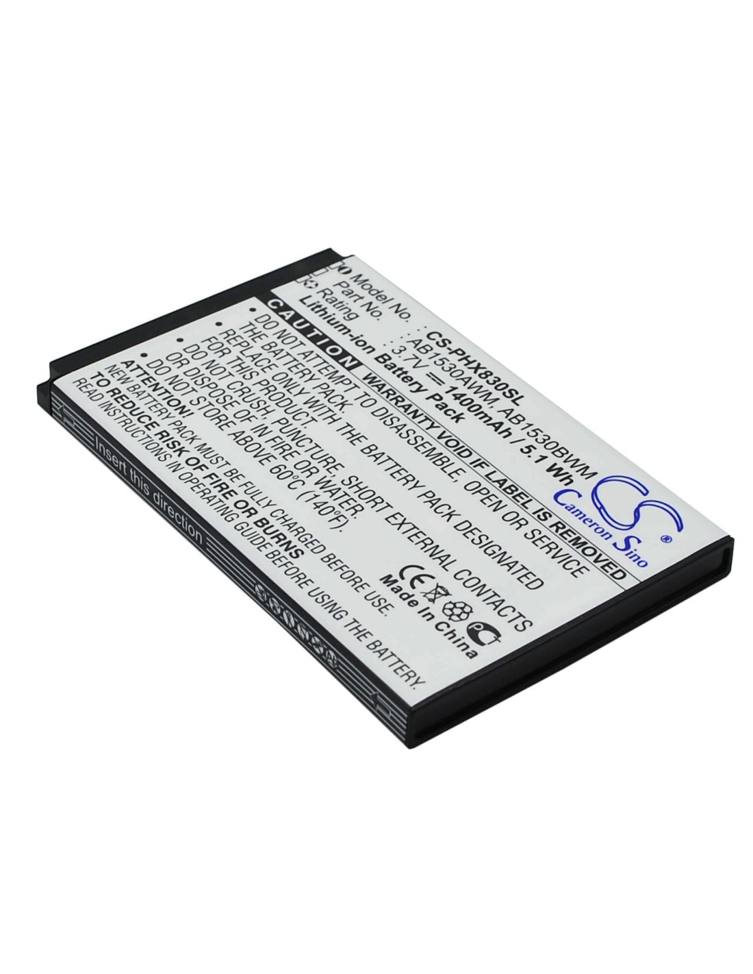 Battery for Philips Xenium X806, Xenium X830, Xenium X630 3.7V, 1400mAh - 5.18Wh