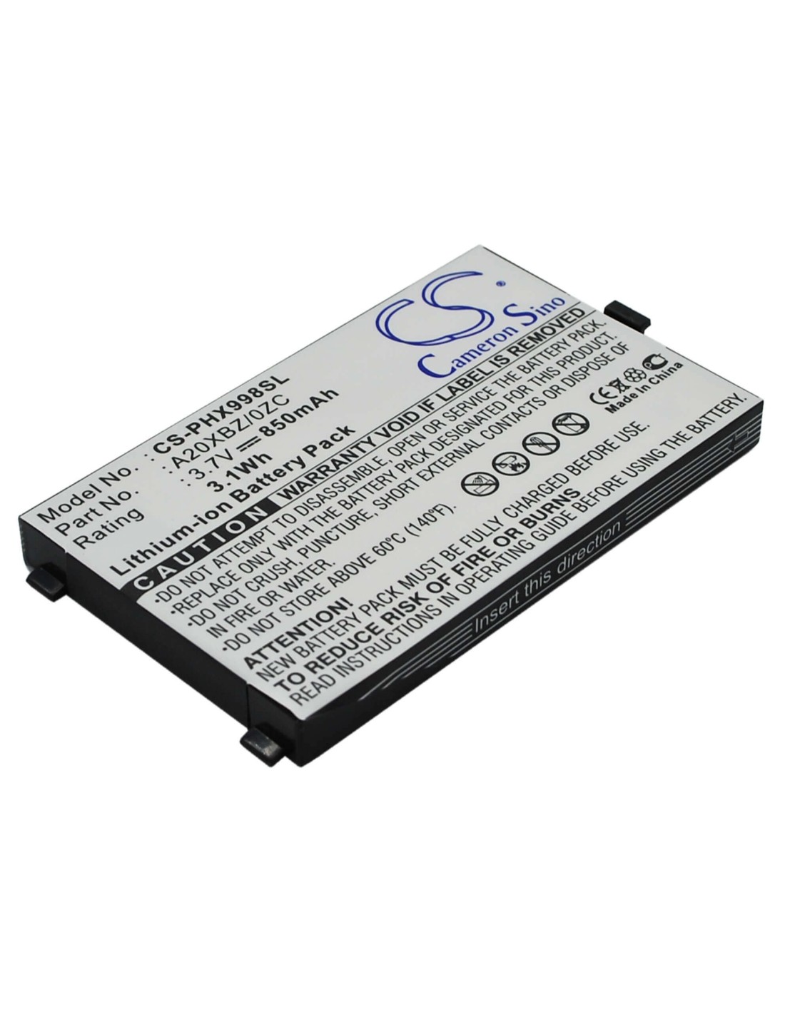 Battery for Philips Xenium 9a98, Xenium 9@98 3.7V, 850mAh - 3.15Wh