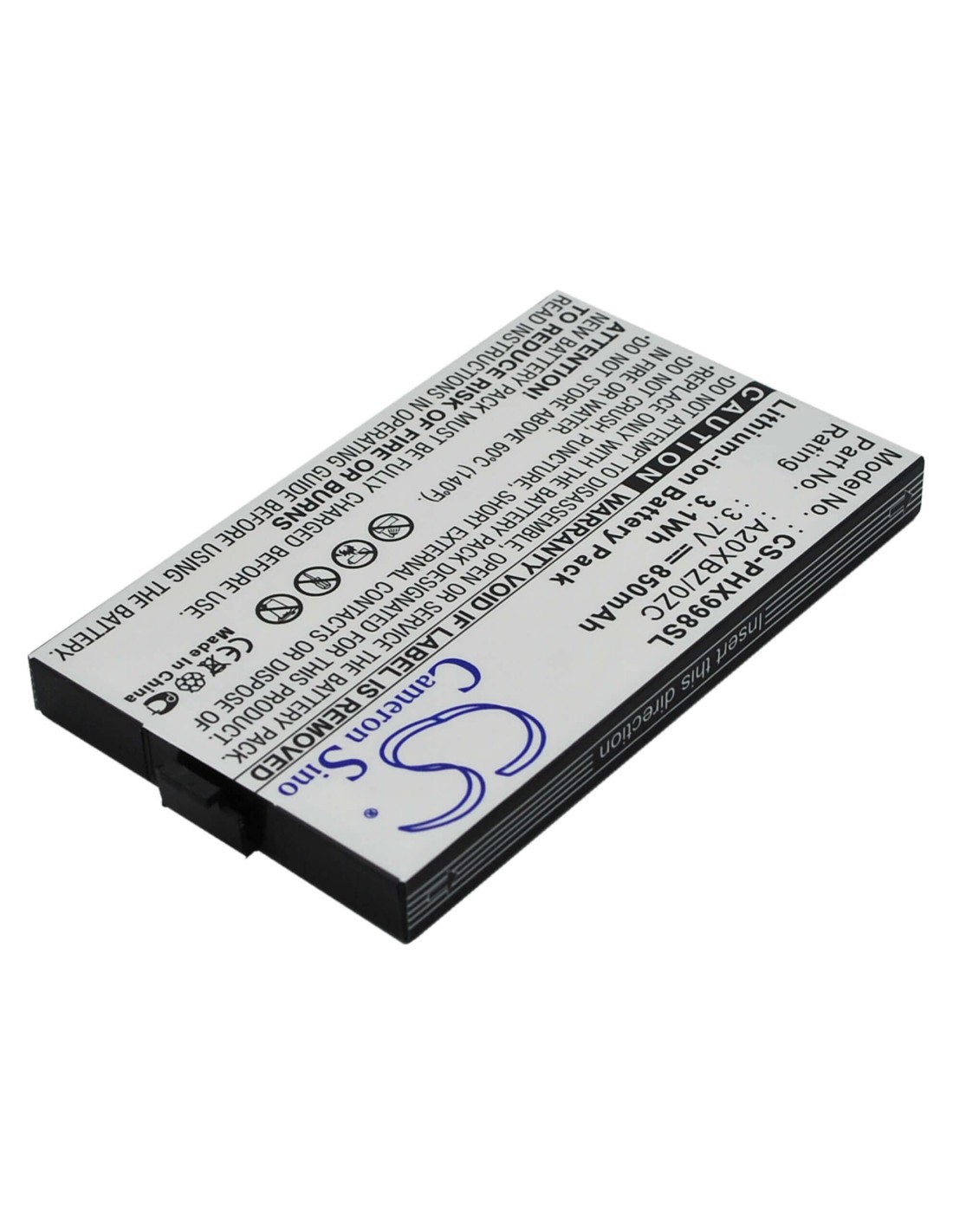Battery for Philips Xenium 9a98, Xenium 9@98 3.7V, 850mAh - 3.15Wh