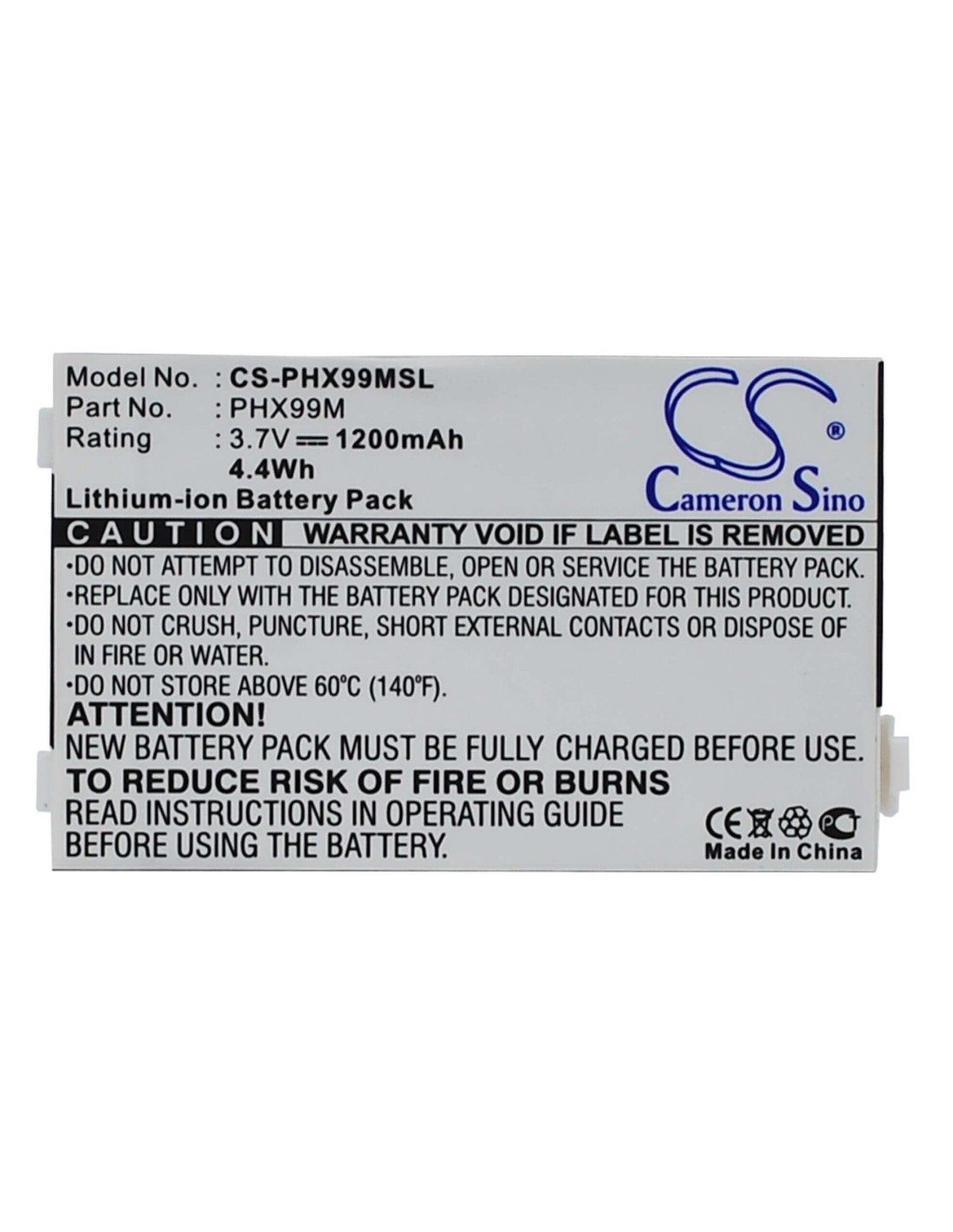 Battery for Philips Xenium 9a9M, 9@9m 3.7V, 1200mAh - 4.44Wh