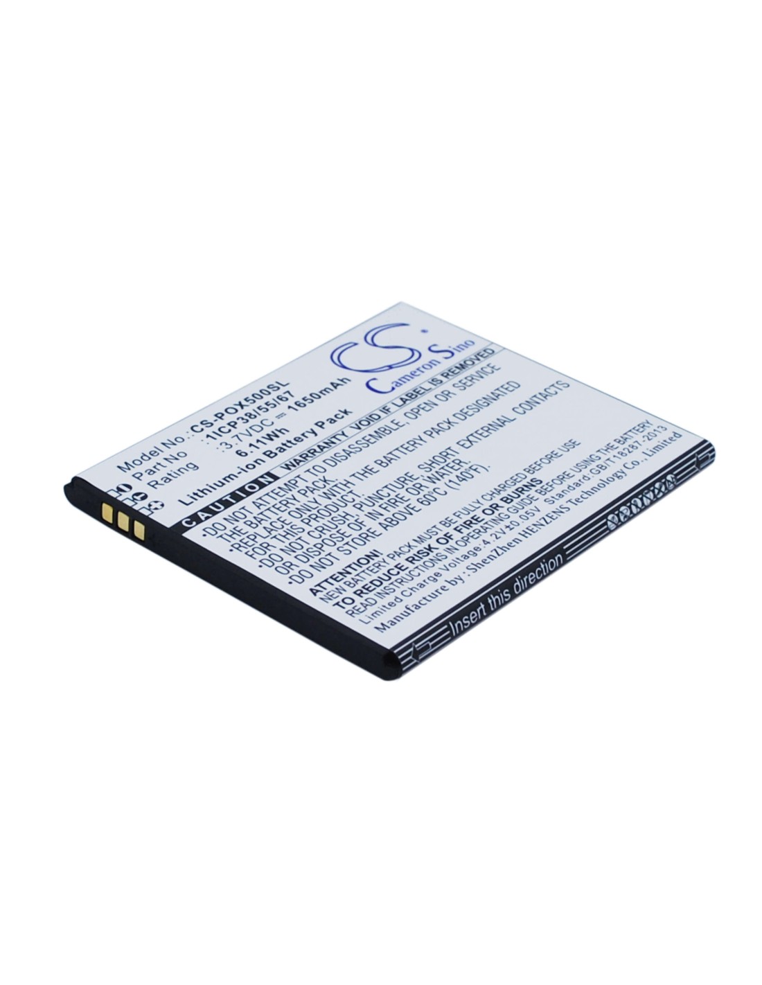 Battery for POSH Orion Pro, X500a 3.7V, 1650mAh - 6.11Wh