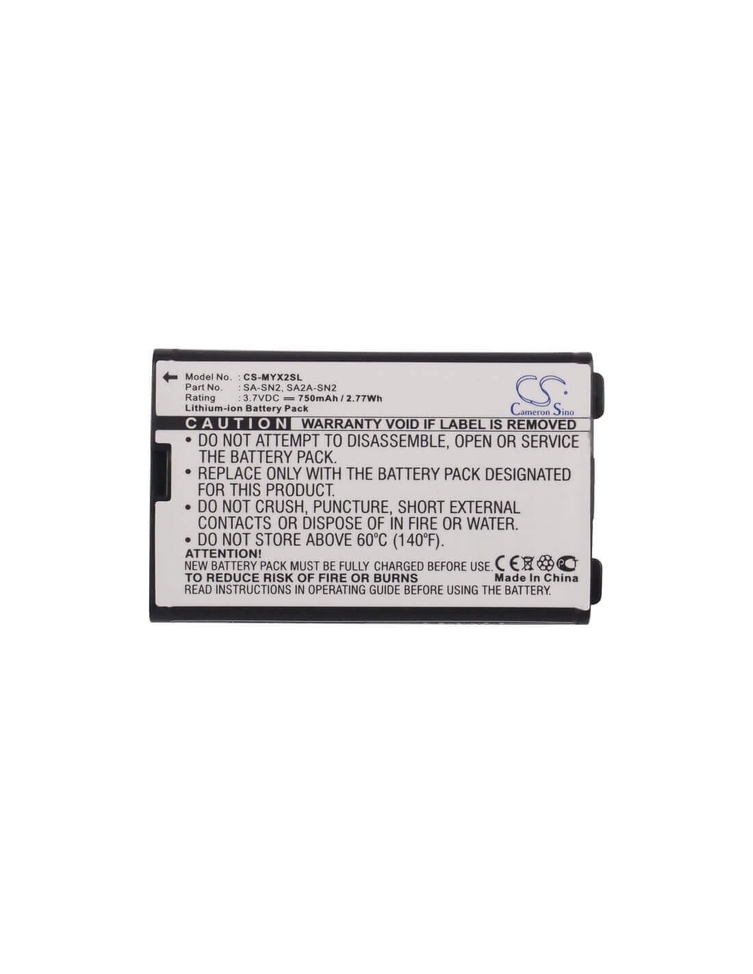 Battery for Sagem MYX-2, MYX2, MYX3-2 3.7V, 750mAh - 2.78Wh