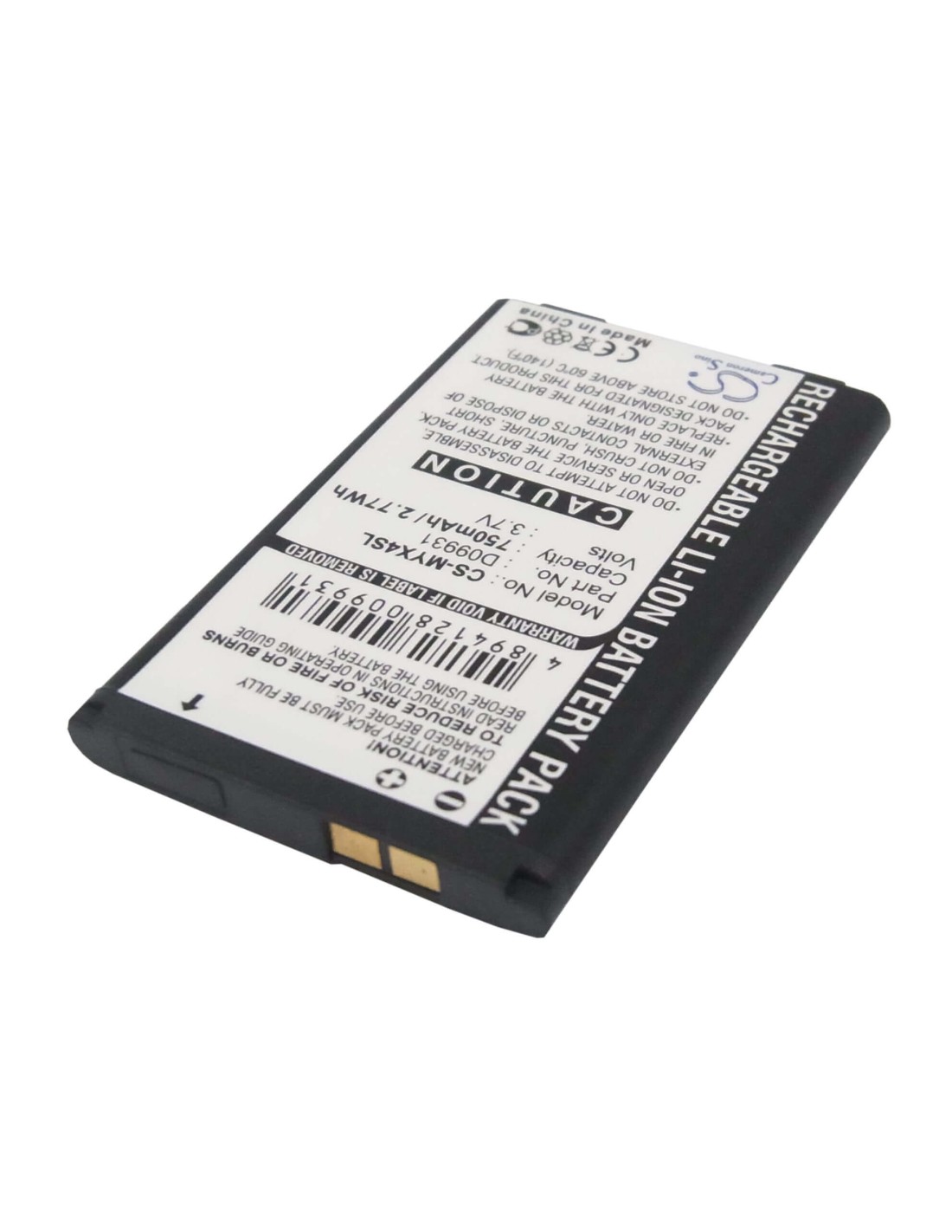 Battery for Sagem MYX4, MYX-4, MYX-4T 3.7V, 750mAh - 2.78Wh