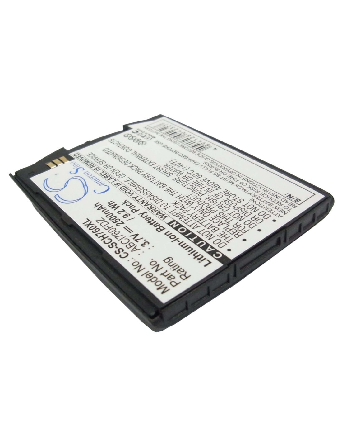 Battery for Samsung SCH-I760 3.7V, 2500mAh - 9.25Wh