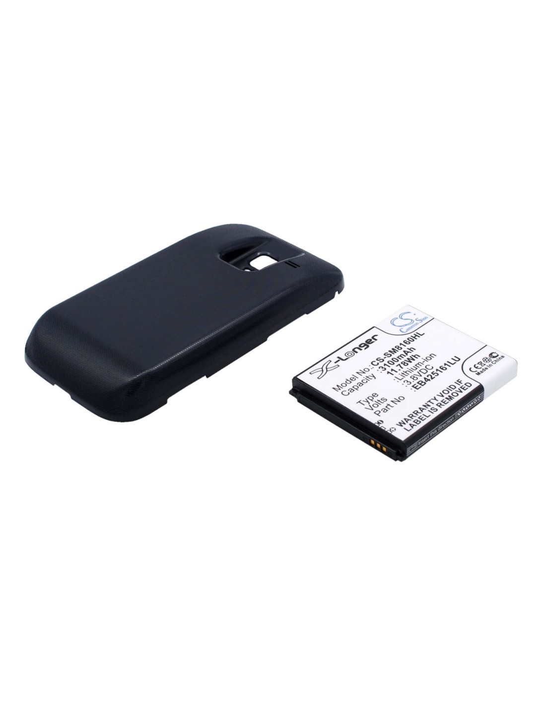 Battery for Samsung Galaxy Ace 2, GT-I8160, GT-I8160P, with blue back cover 3.8V, 3500mAh - 13.30Wh