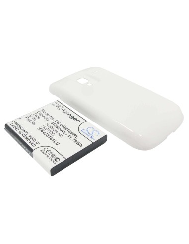 Battery for Samsung Galaxy Ace 2, GT-I8160, GT-I8160P, with white back cover 3.8V, 3500mAh - 13.30Wh