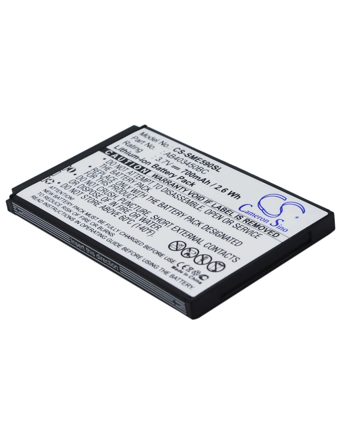 Battery for Samsung SGH-E590, SGH-E598, SGH-E790 3.7V, 700mAh - 2.59Wh