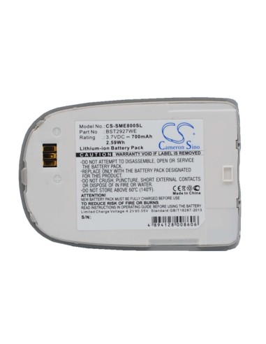 Battery for Samsung SGH-E800, SGH-E808, SGH-E820 3.7V, 700mAh - 2.59Wh