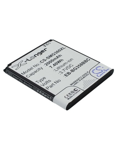 Battery for Samsung SM-G3588, SM-G3588V, SM-G3588D 3.7V, 2000mAh - 7.40Wh
