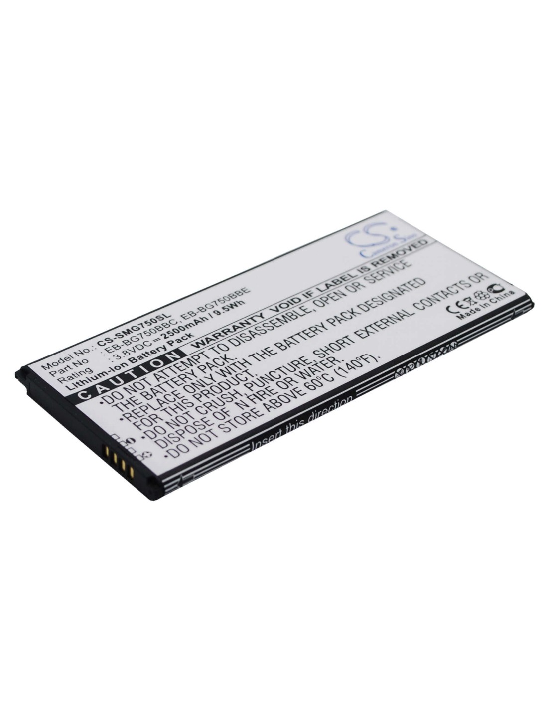 Battery for Samsung SM-G750, SM-G750A, SM-G750F 3.8V, 2500mAh - 9.50Wh
