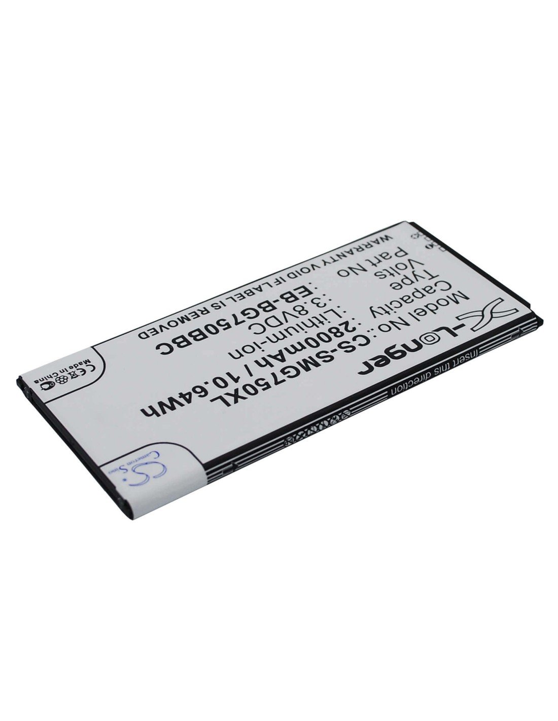Battery for Samsung SM-G750, SM-G750A, SM-G750F 3.8V, 2800mAh - 10.64Wh