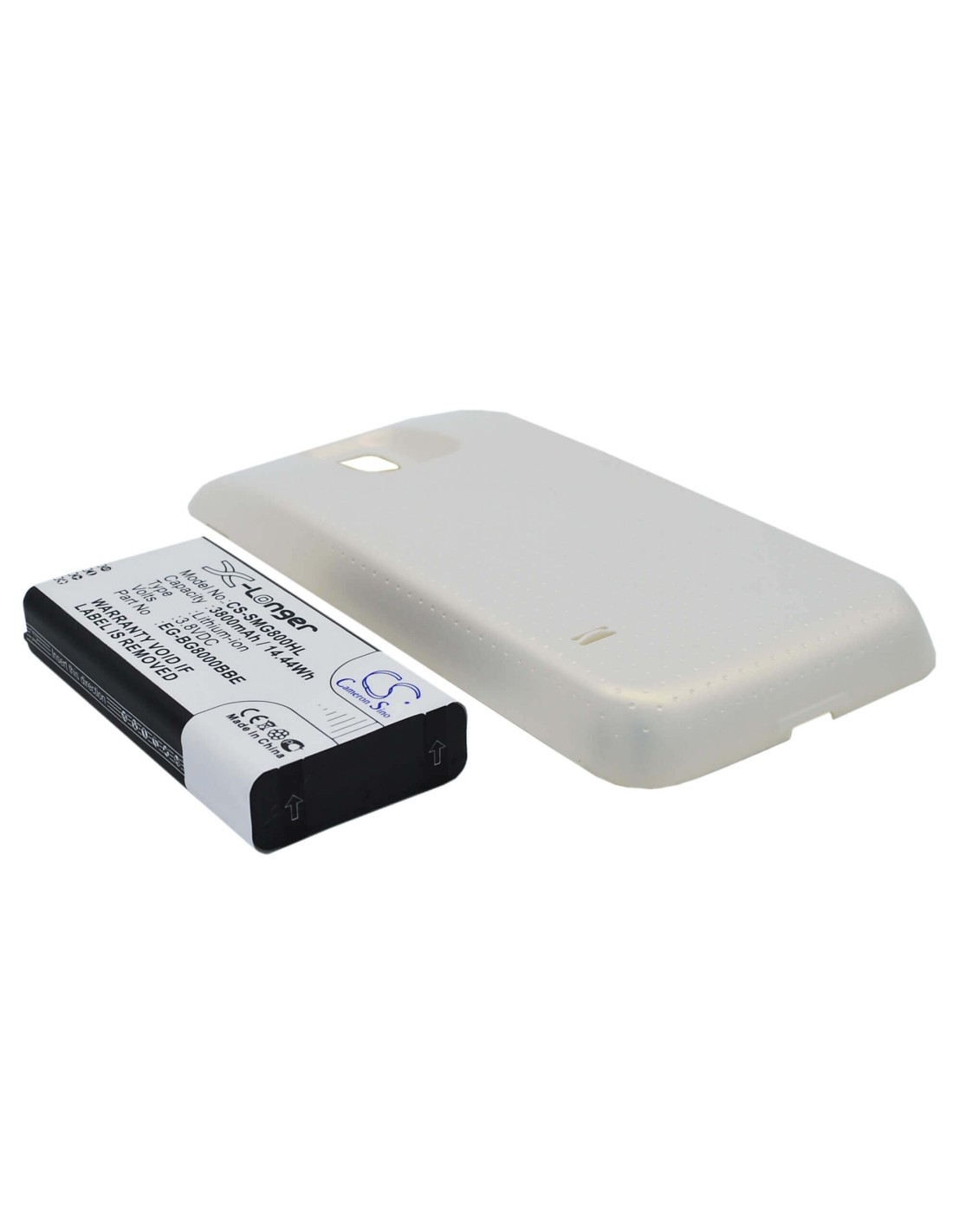 Battery for Samsung Galaxy S5 Mini, SM-G800A, SM-G800F, white cover 3.8V, 3800mAh - 14.44Wh