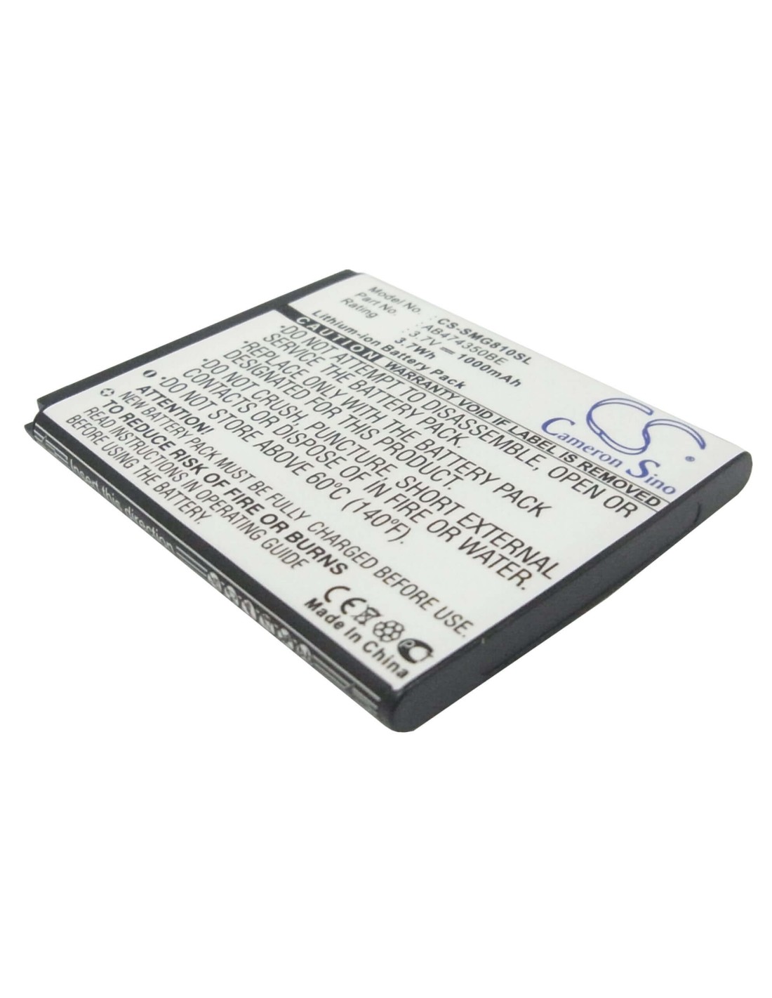 Battery for Samsung SGH-G810, SGH-D780, SGH-i550 3.7V, 1000mAh - 3.70Wh