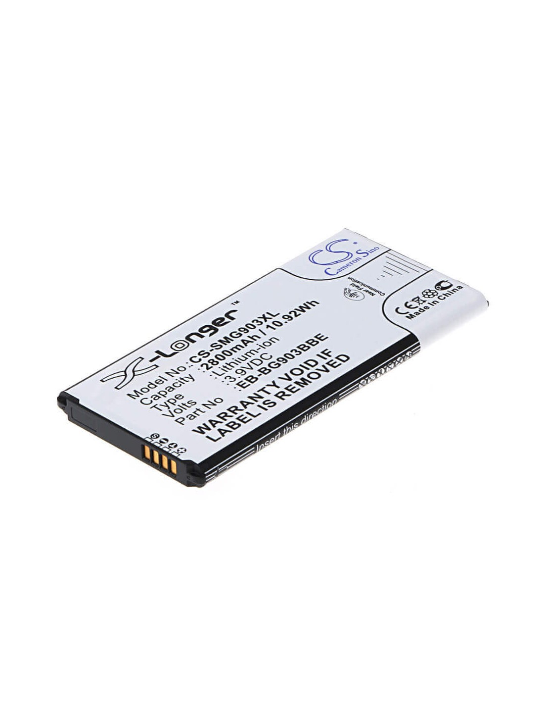 Battery for Samsung Galaxy S5 Neo, SM-G903FD, replaces eb-bg903bbu 3.9V, 2800mAh - 10.92Wh
