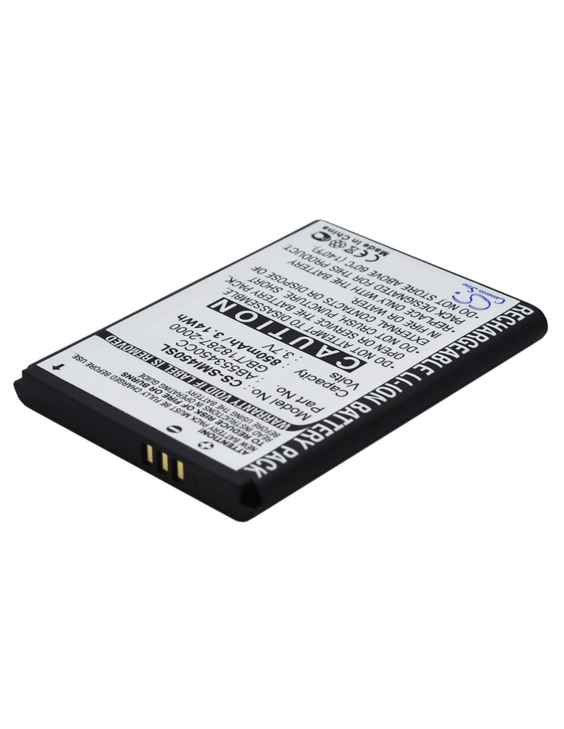 Battery for Samsung SGH-i450, SGH-i458 3.7V, 850mAh - 3.15Wh