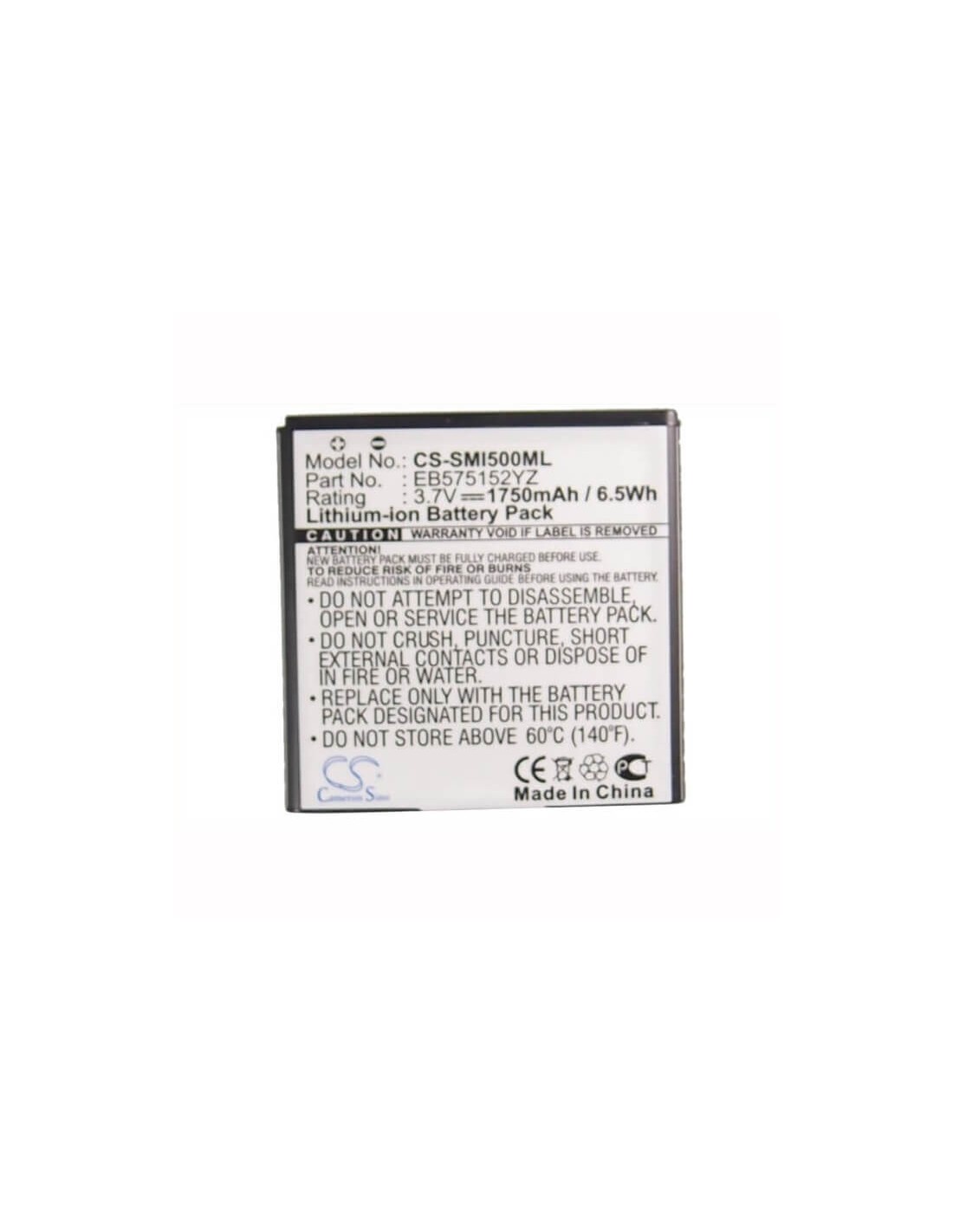 Battery for Samsung SCH-i500S 3.7V, 1750mAh - 6.48Wh
