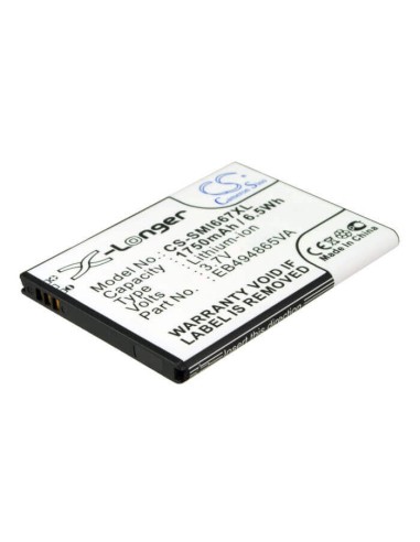 Battery for Samsung SGH-I667, Focus 2 3.7V, 1750mAh - 6.48Wh