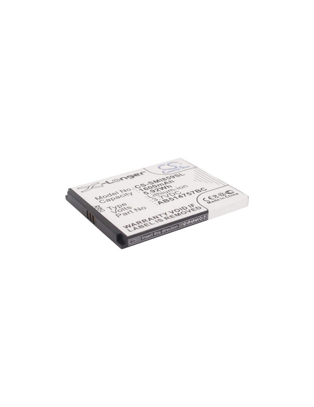 Battery for Samsung SCH-i859, SGH-I728A, SGH-I740 3.7V, 1600mAh - 5.92Wh
