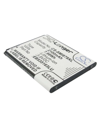 Battery for Samsung GT-i9080, GT-i9082, Galaxy Grand 3.8V, 2100mAh - 7.98Wh