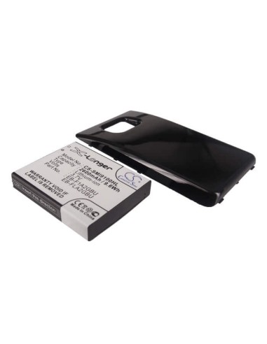 Battery for Samsung Galaxy S II, Galaxy S2, GT-I9100, black back cover 3.7V, 2600mAh - 9.62Wh