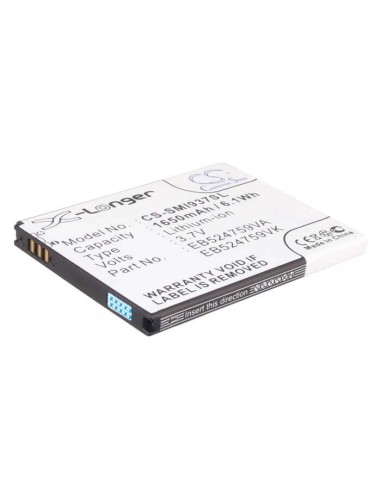 Battery for Samsung Focus S, GT-B9062, Rugby Smart 3.7V, 1650mAh - 6.11Wh