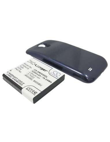 Battery for Samsung Galaxy S4, Galaxy S4 LTE, GT-I9500 blue cover 3.7V, 5200mAh - 19.24Wh