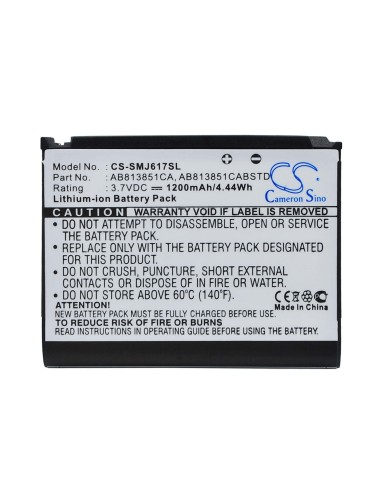 Battery for Samsung BLACKJACK II, SGH-i617, Stripe 3.7V, 1200mAh - 4.44Wh