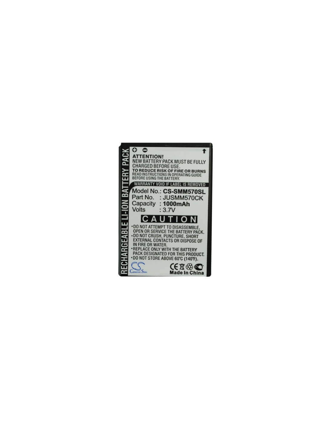 Battery for Samsung SPH-M570, Restore SPH-M570, Acclaim M920 3.7V, 1000mAh - 3.70Wh