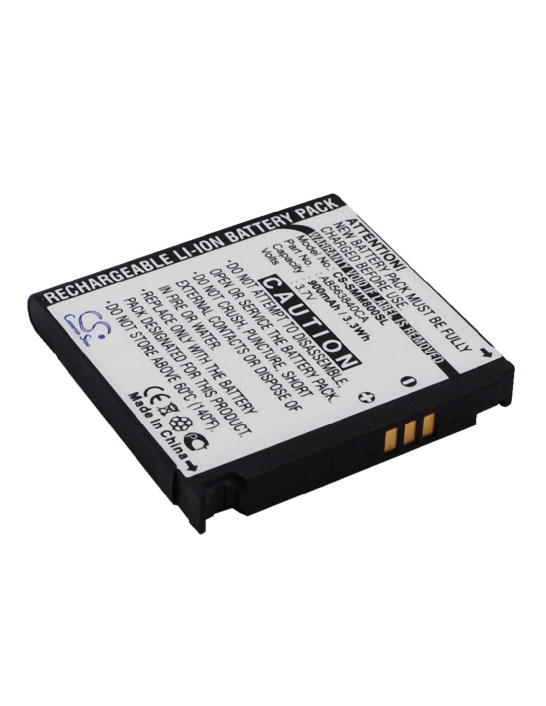 Battery for Samsung Instinct M800, SPH-M800, SGH-T929 3.7V, 900mAh - 3.33Wh