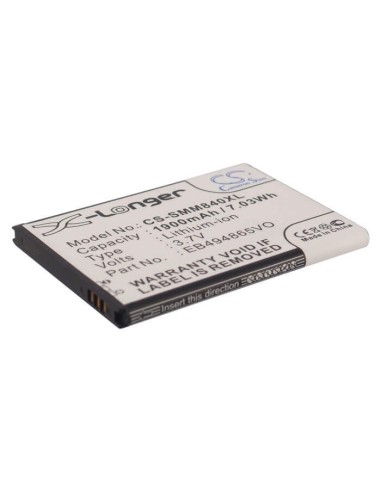 Battery for Samsung SPH-M840, Galaxy Ring, Galaxy Prevail II 3.7V, 1900mAh - 7.03Wh
