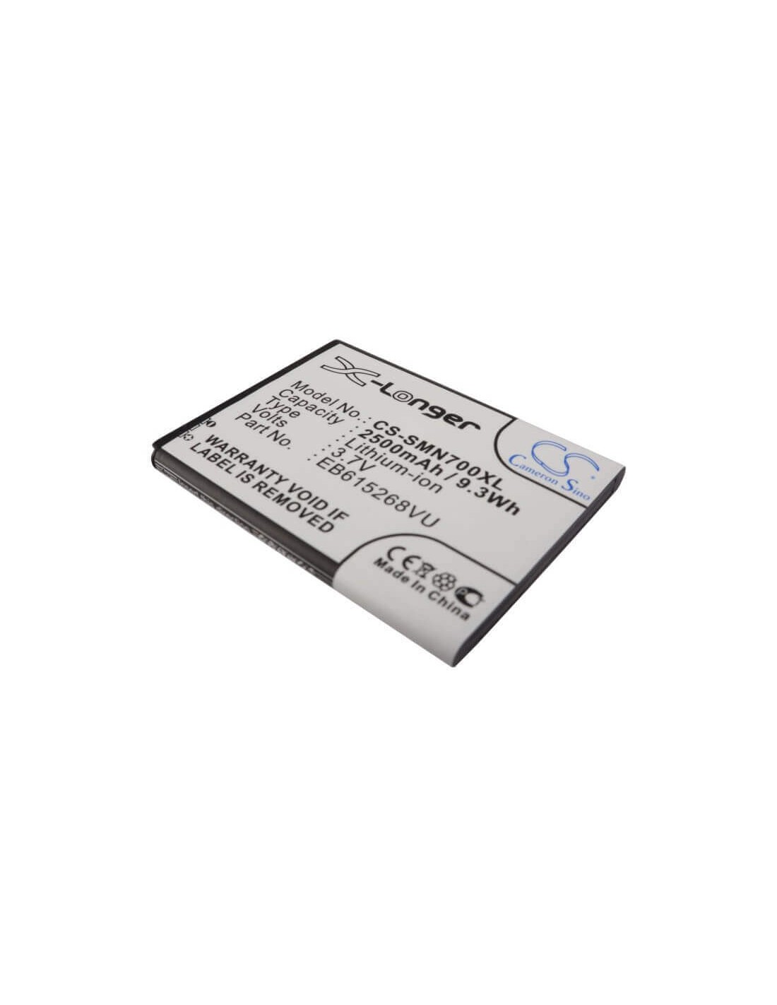 Battery for Samsung Galaxy Note, GT-N7000, GT-I9220 3.7V, 2500mAh - 9.25Wh