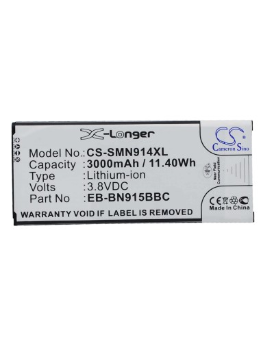 Battery for Samsung Galaxy Note Edge, SM-N915, SM-N915A, NFC support 3.8V, 3000mAh - 11.40Wh