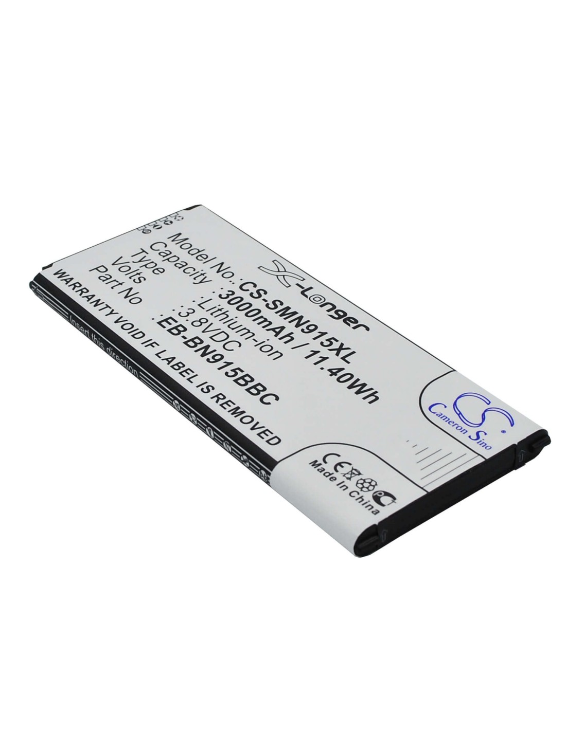 Battery for Samsung Galaxy Note Edge, SM-N915, SM-N915A 3.8V, 3000mAh - 11.40Wh