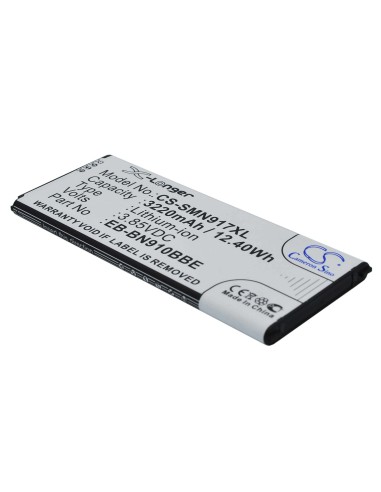 Battery for Samsung Galaxy Note 4, SM-N910W8, SM-N910R4 3.85V, 3220mAh - 12.40Wh