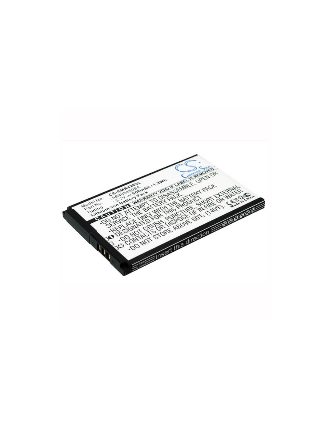 Battery for Samsung SCH-R200, SCH-R410, Tint R420 3.7V, 500mAh - 1.85Wh