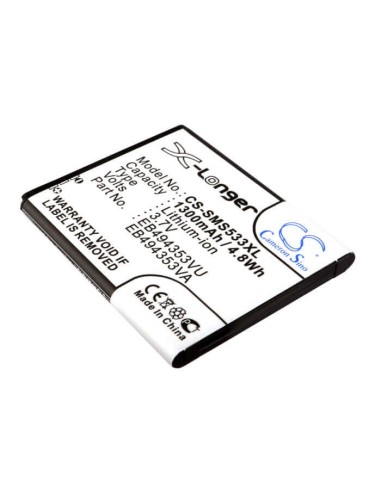 Battery for Samsung GT-S5570, Galaxy Mini, GT-S5250 3.7V, 1300mAh - 4.81Wh
