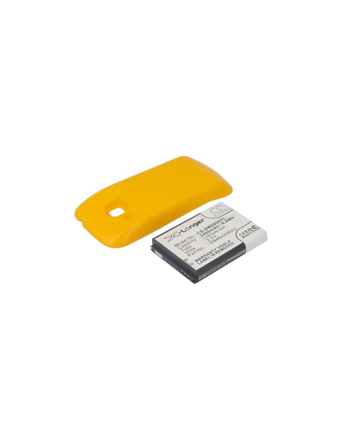 Battery for Samsung GT-S6500, GT-S6500D, Galaxy Mini 2, yellow cover 3.7V, 2400mAh - 8.88Wh