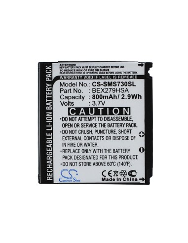 Battery for Samsung SGH-S730, SGH-S730i 3.7V, 800mAh - 2.96Wh