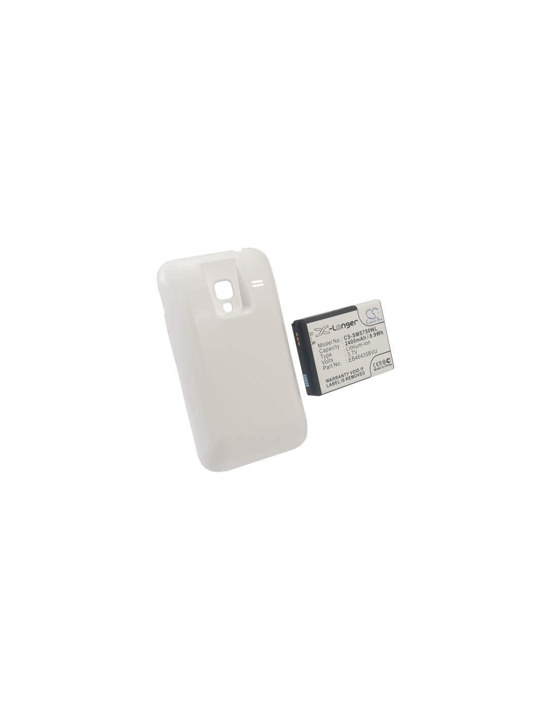 Battery for Samsung GT-S7500, Galaxy Ace Plus, white cover 3.7V, 2400mAh - 8.88Wh