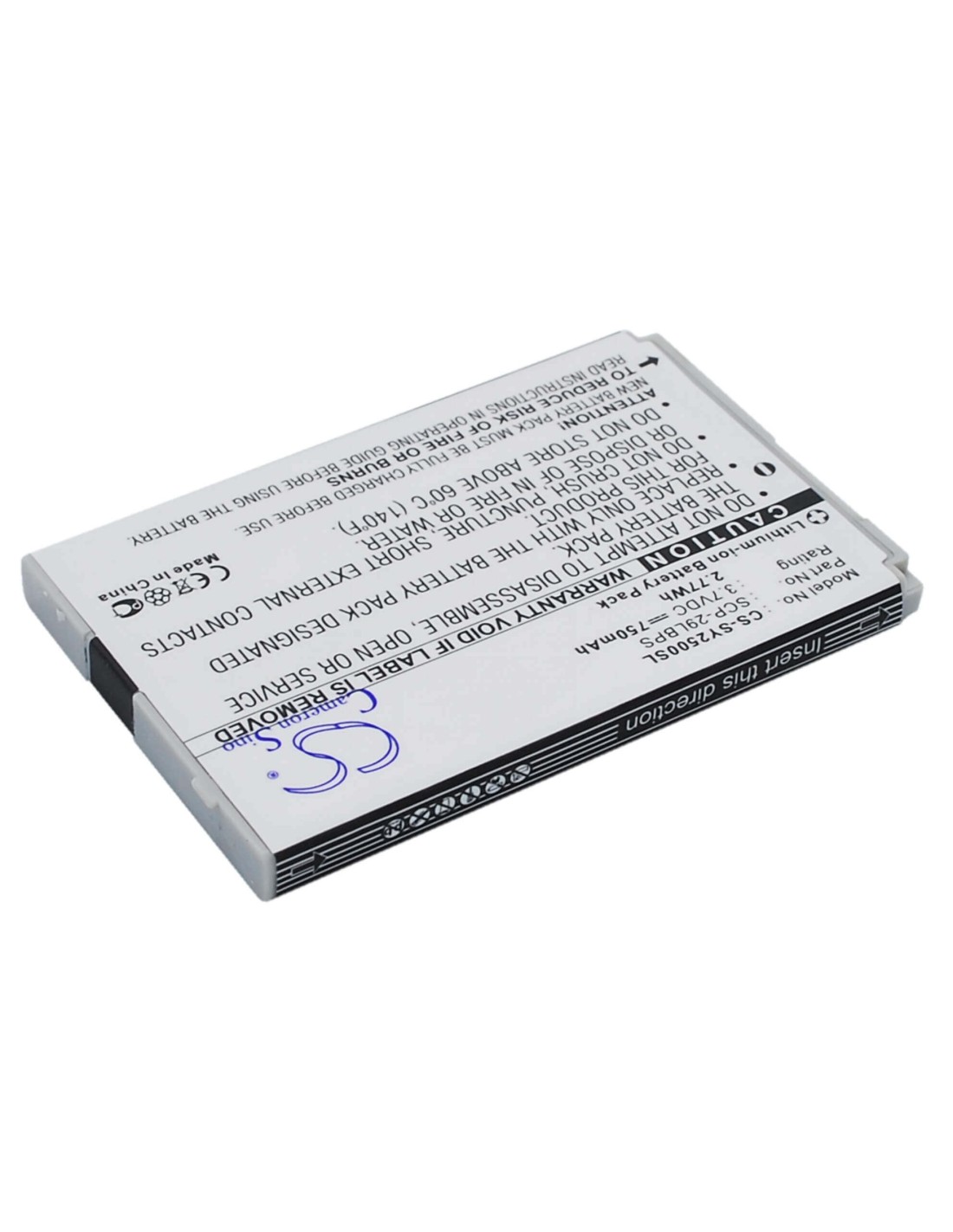 Battery for Sanyo SCP-2500, S1 3.7V, 750mAh - 2.78Wh