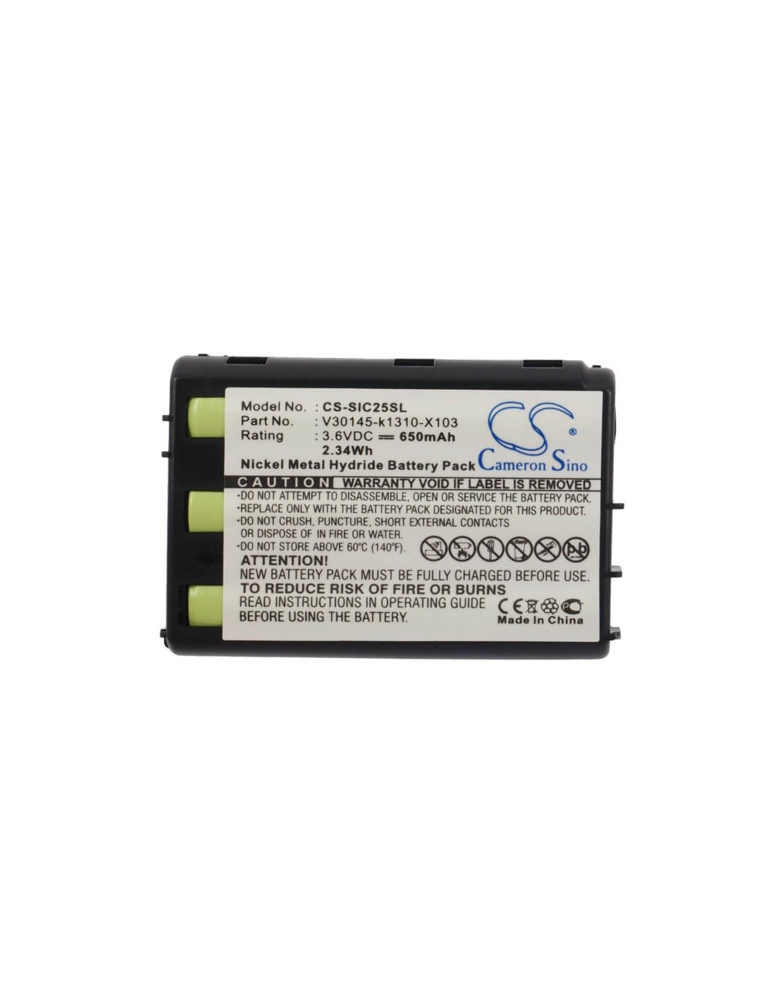 Battery for Siemens C25, C2588, C25e 3.6V, 700mAh - 2.52Wh